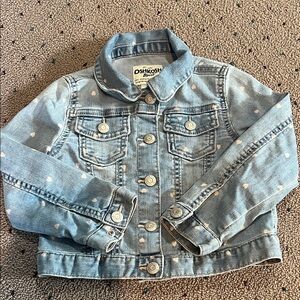 Oshkosh girls Jean jacket with allover heart print size 4T